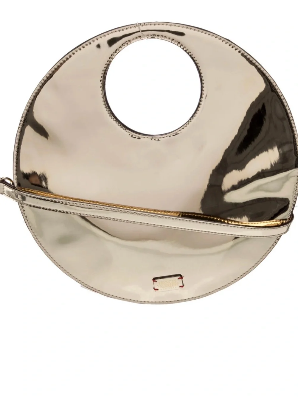 Frances Valentine Metallic Gold Circular Handbag
